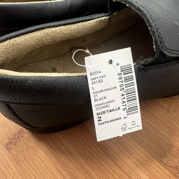 The Childrens Place Boys Toddler Size 2 Black Slip On Loafer Uniform Shoes - Picture 7 of 7